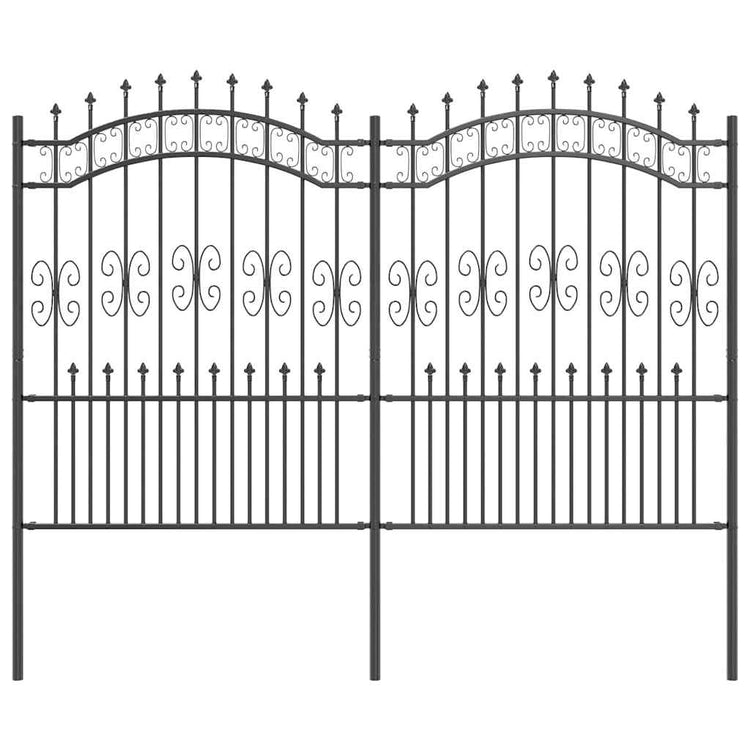 Vidaxx Gartenzaun grau 240 x 202,5 cm pulverbeschichteter Stahl