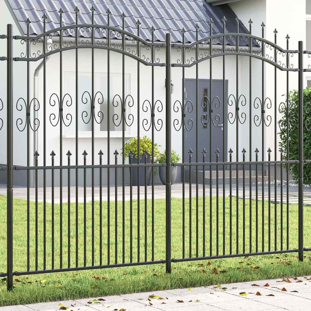 Vidaxx Gartenzaun grau 240 x 228 cm pulverbeschichteter Stahl