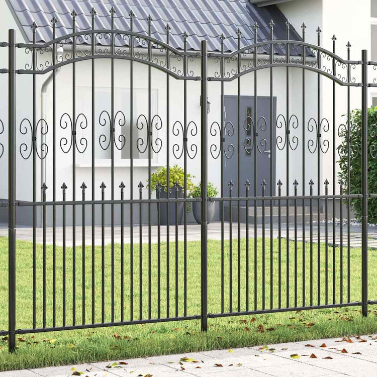 Vidaxx Gartenzaun grau 240 x 228 cm pulverbeschichteter Stahl