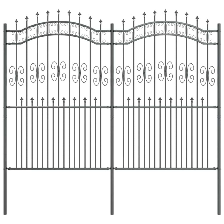 Vidaxx Gartenzaun grau 240 x 228 cm pulverbeschichteter Stahl