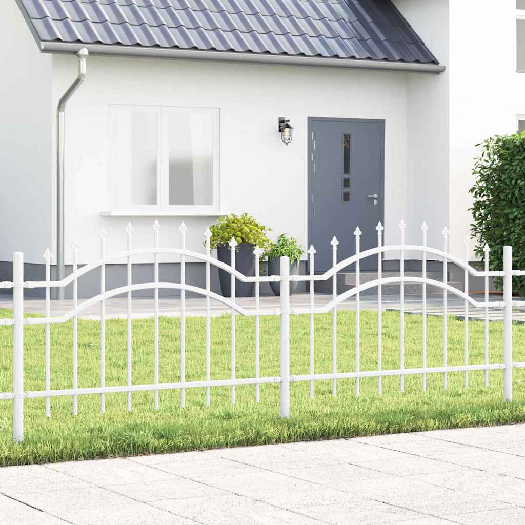 Vidaxx Gartenzaun weiß 240 x 115 cm pulverbeschichteter Stahl