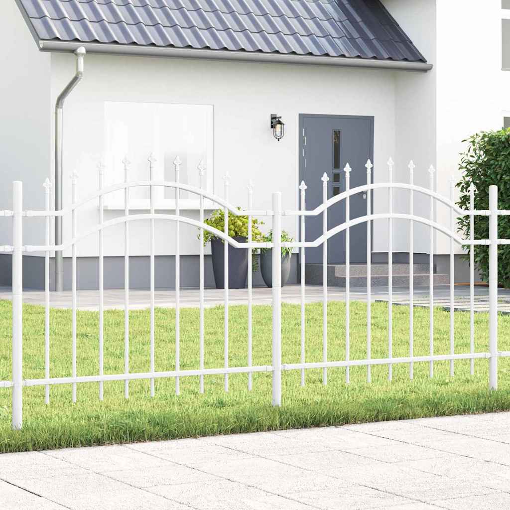 Vidaxx Gartenzaun weiß 240 x 140 cm pulverbeschichteter Stahl