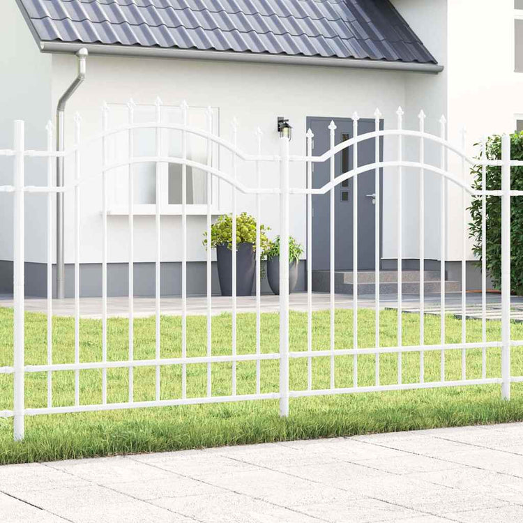Vidaxx Gartenzaun weiß 240 x 165 cm pulverbeschichteter Stahl