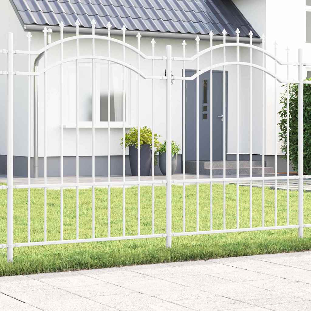 VidaXL Gartenzaun weiß 240 x 190 cm pulverbeschichteter Stahl
