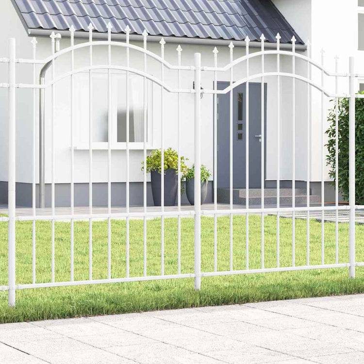 VidaXL Gartenzaun weiß 240 x 190 cm pulverbeschichteter Stahl