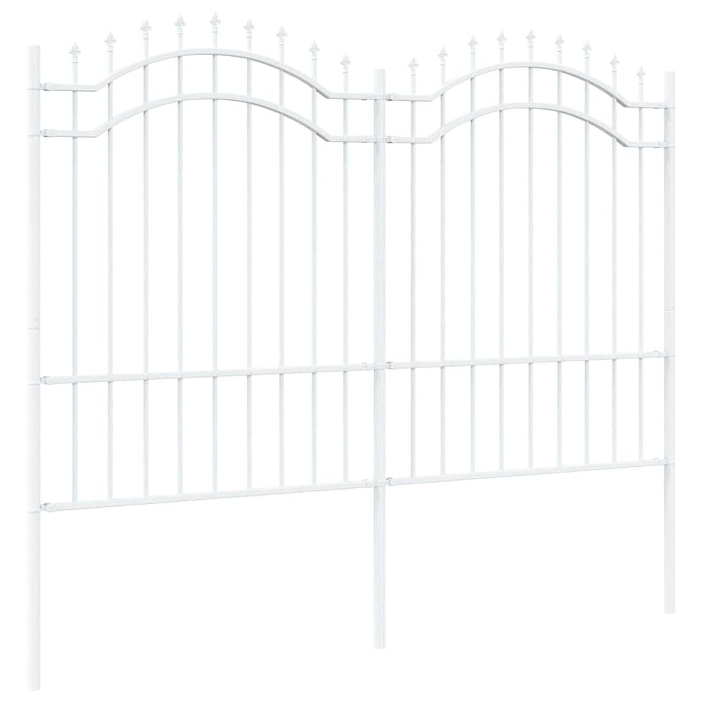 VidaXL Gartenzaun weiß 240 x 190 cm pulverbeschichteter Stahl