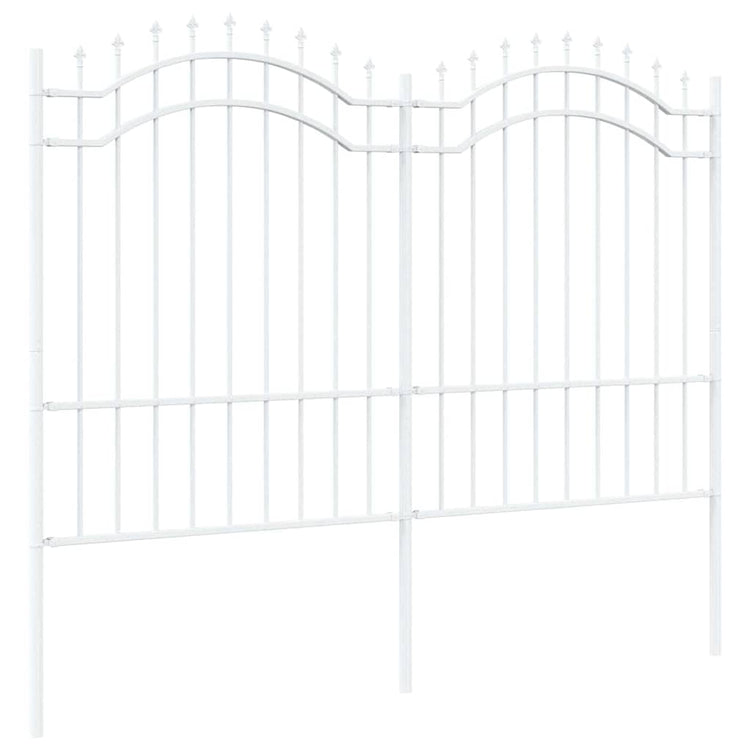 VidaXL Gartenzaun weiß 240 x 190 cm pulverbeschichteter Stahl