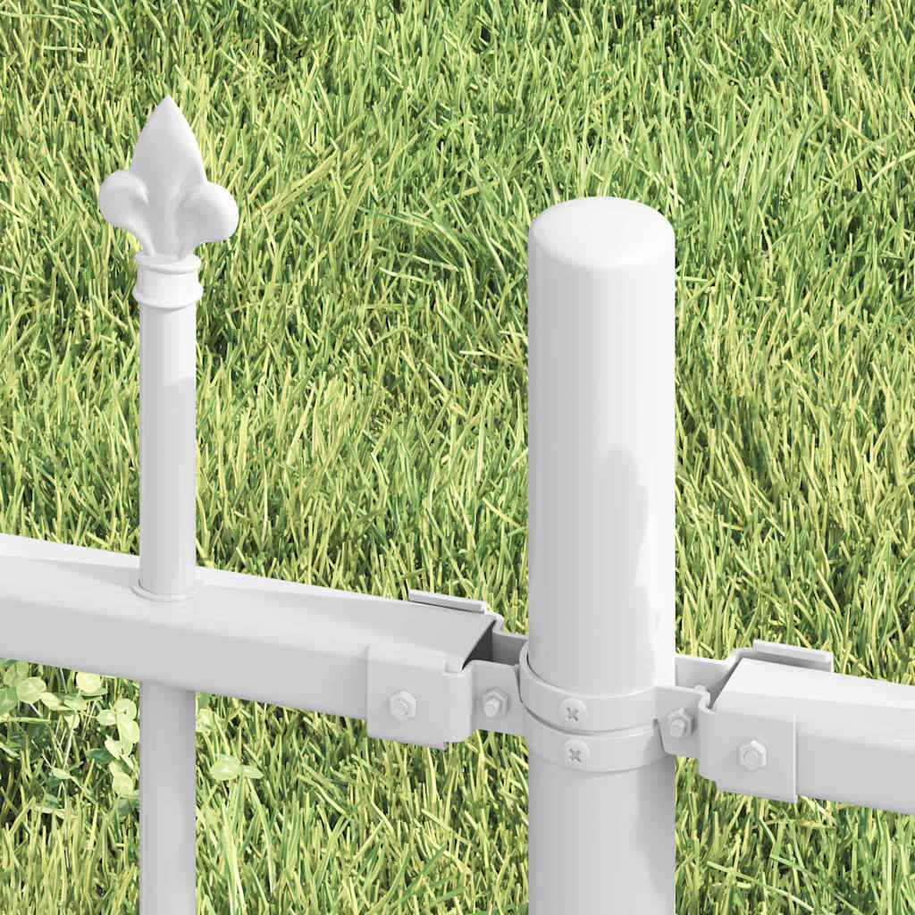 Vidaxx Gartenzaun weiß 240 x 215 cm pulverbeschichteter Stahl