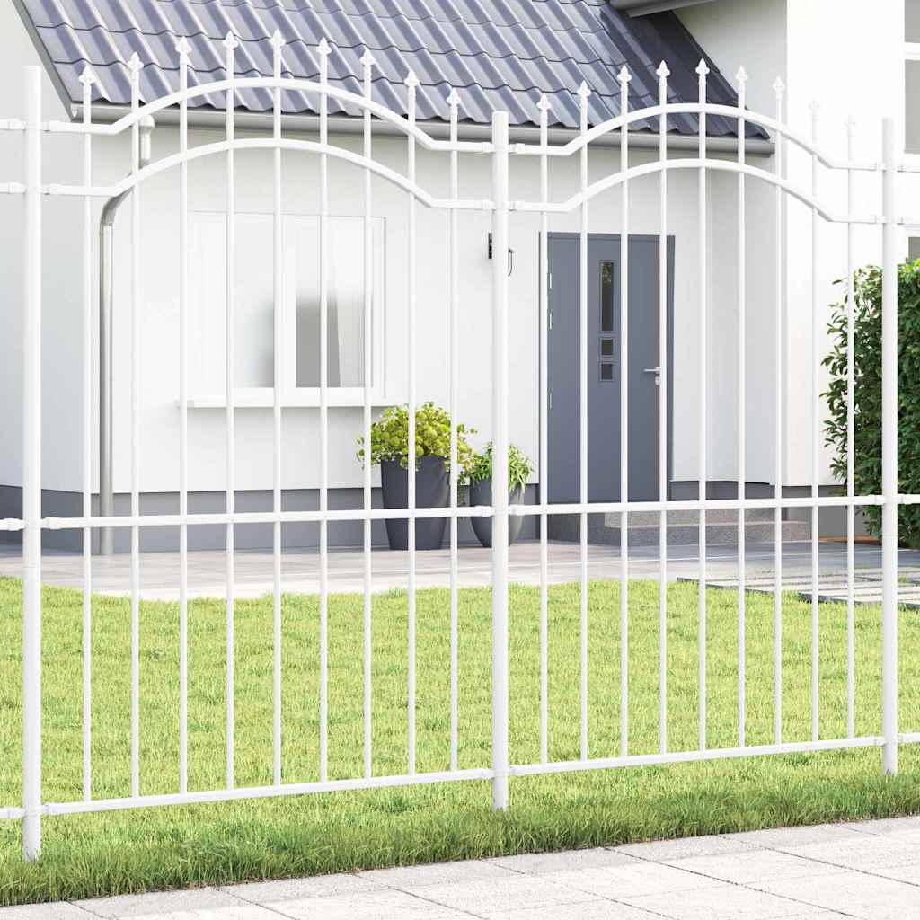 Vidaxx Gartenzaun weiß 240 x 215 cm pulverbeschichteter Stahl
