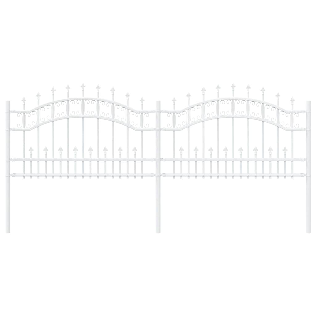 Vidaxx Gartenzaun weiß 240 x 118 cm pulverbeschichteter Stahl