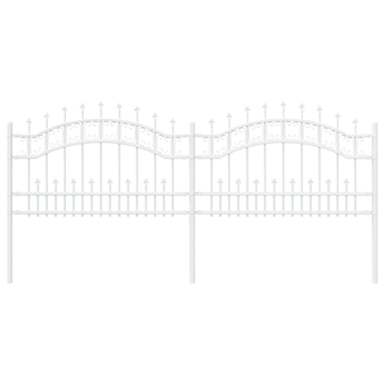 Vidaxx Gartenzaun weiß 240 x 118 cm pulverbeschichteter Stahl