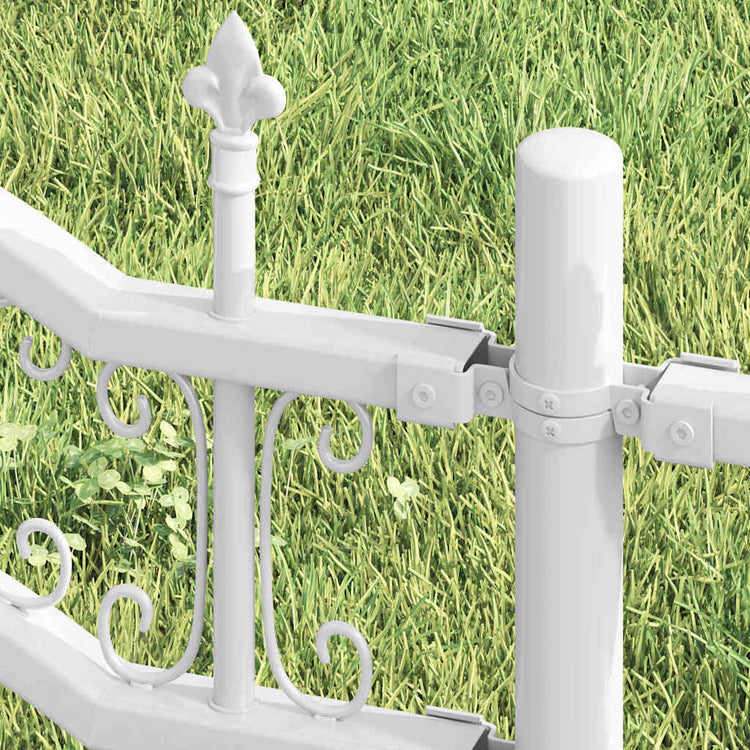 Vidaxx Gartenzaun weiß 240 x 140 cm pulverbeschichteter Stahl