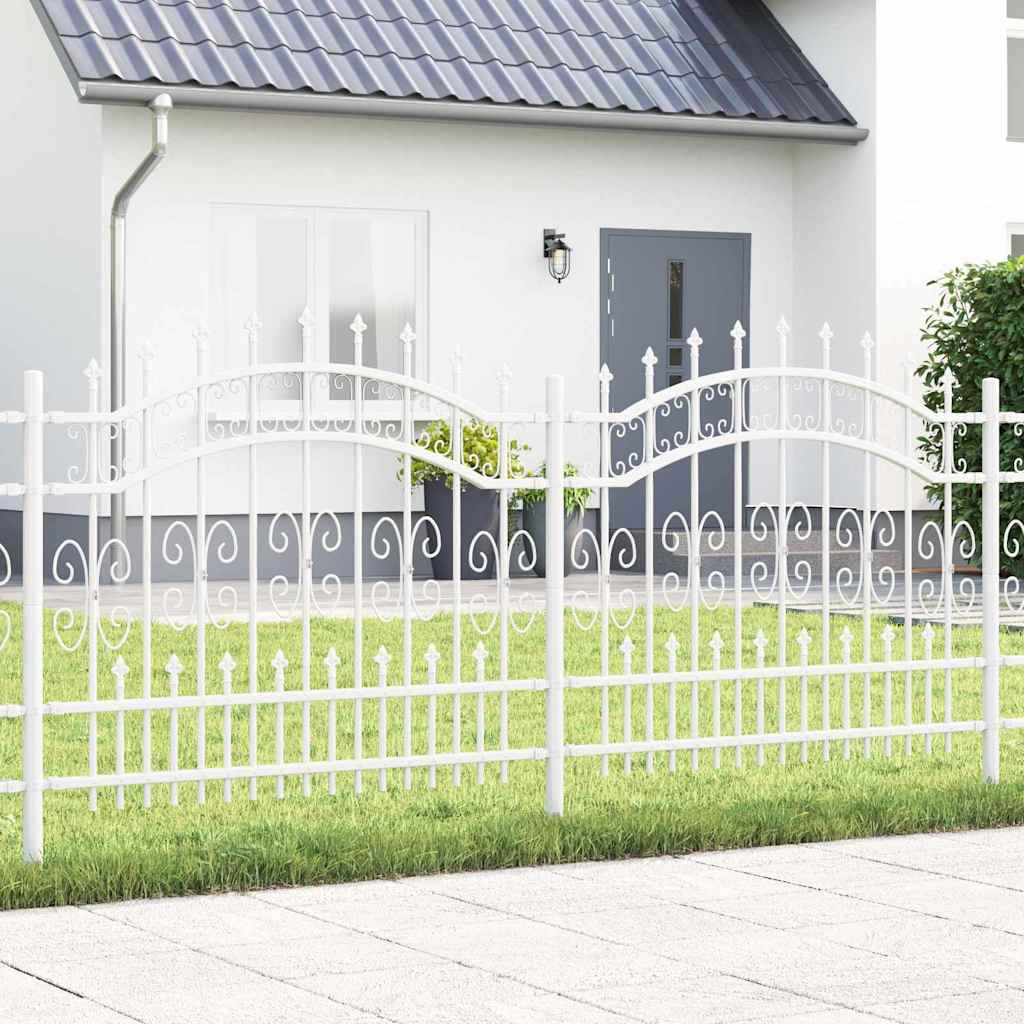 Vidaxx Gartenzaun weiß 240 x 140 cm pulverbeschichteter Stahl