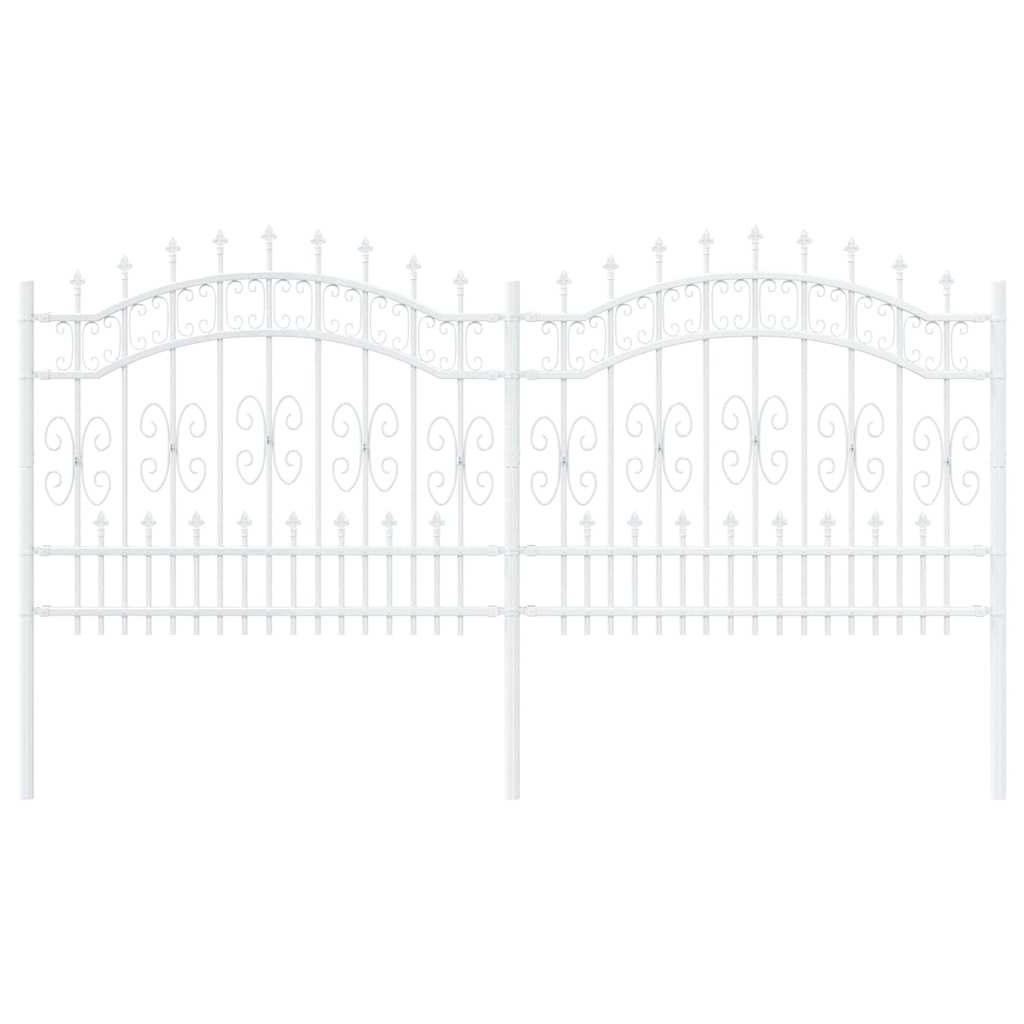 Vidaxx Gartenzaun weiß 240 x 140 cm pulverbeschichteter Stahl