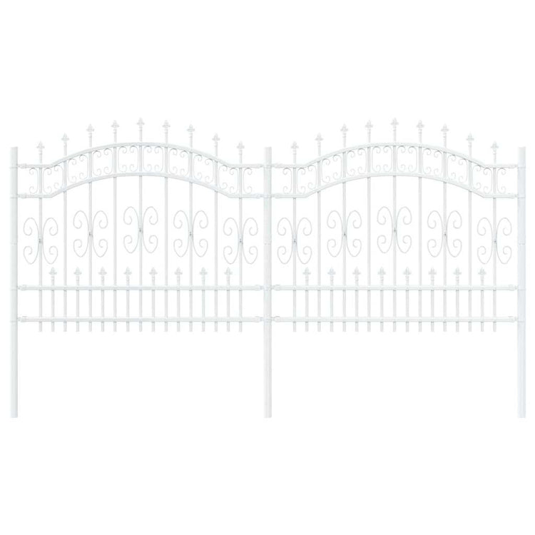 Vidaxx Gartenzaun weiß 240 x 140 cm pulverbeschichteter Stahl
