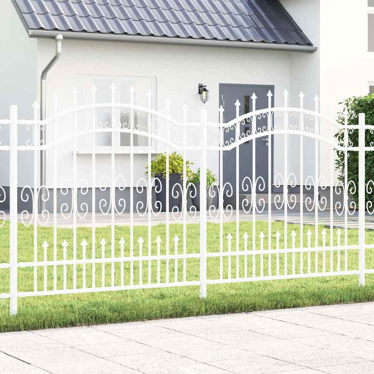 Vidaxx Gartenzaun weiß 240 x 166 cm pulverbeschichteter Stahl