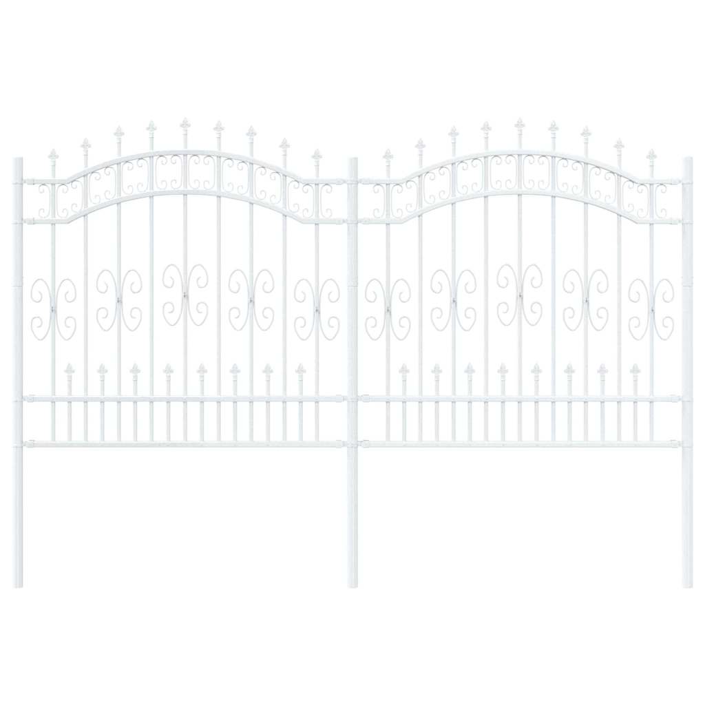 Vidaxx Gartenzaun weiß 240 x 166 cm pulverbeschichteter Stahl