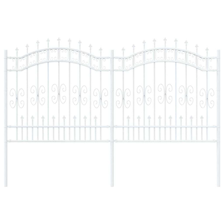 Vidaxx Gartenzaun weiß 240 x 166 cm pulverbeschichteter Stahl