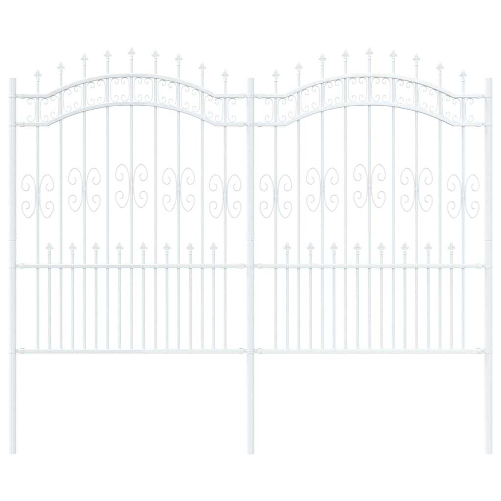Vidaxl Gartenzaun weiß 240 x 202,5 cm pulverbeschichteter Stahl