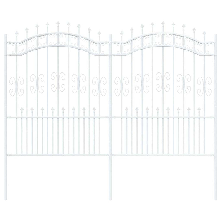 Vidaxl Gartenzaun weiß 240 x 202,5 cm pulverbeschichteter Stahl
