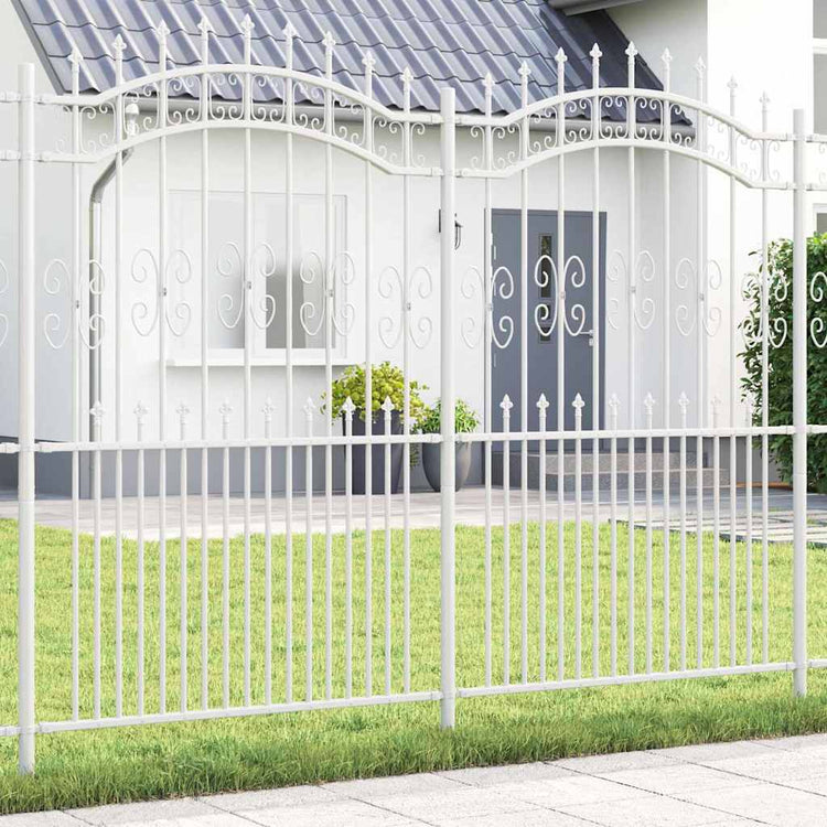 Vidaxx Gartenzaun weiß 240 x 228 cm pulverbeschichteter Stahl