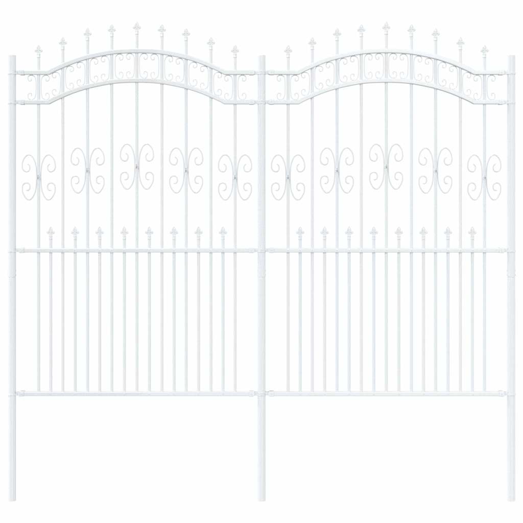 Vidaxx Gartenzaun weiß 240 x 228 cm pulverbeschichteter Stahl
