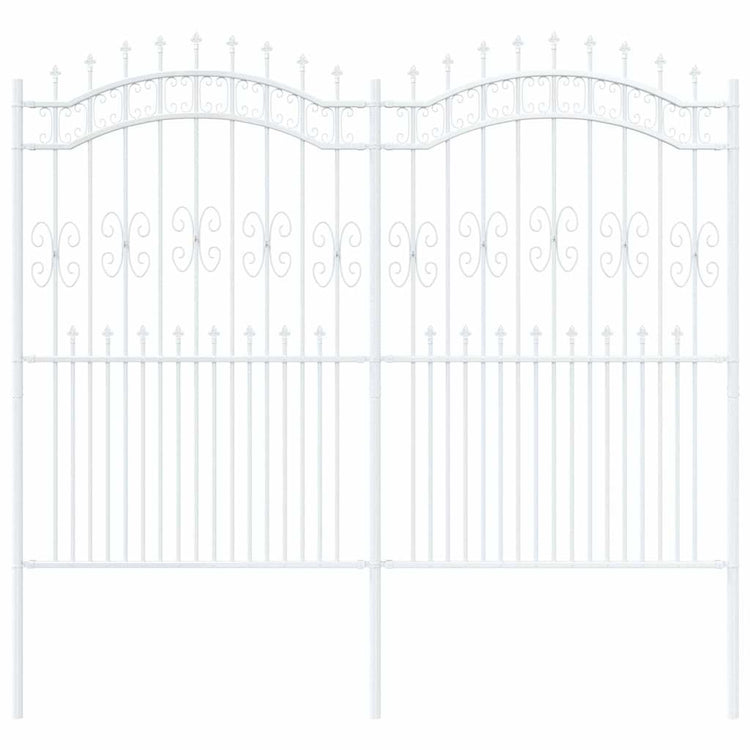 Vidaxx Gartenzaun weiß 240 x 228 cm pulverbeschichteter Stahl