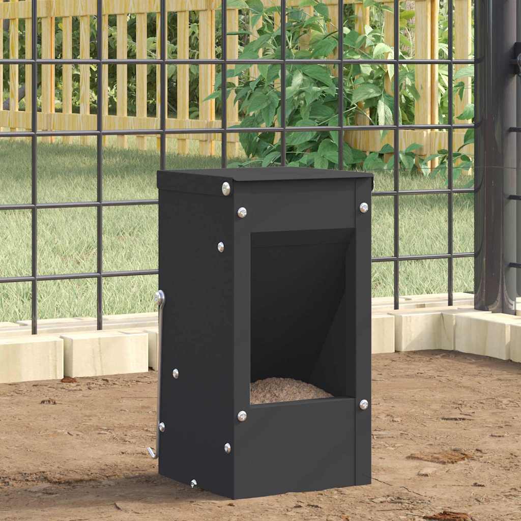 Vidaxl Kaninchenfutter schwarz 12,5 x 12,5 x 25 cm kaltgewalzter Stahl