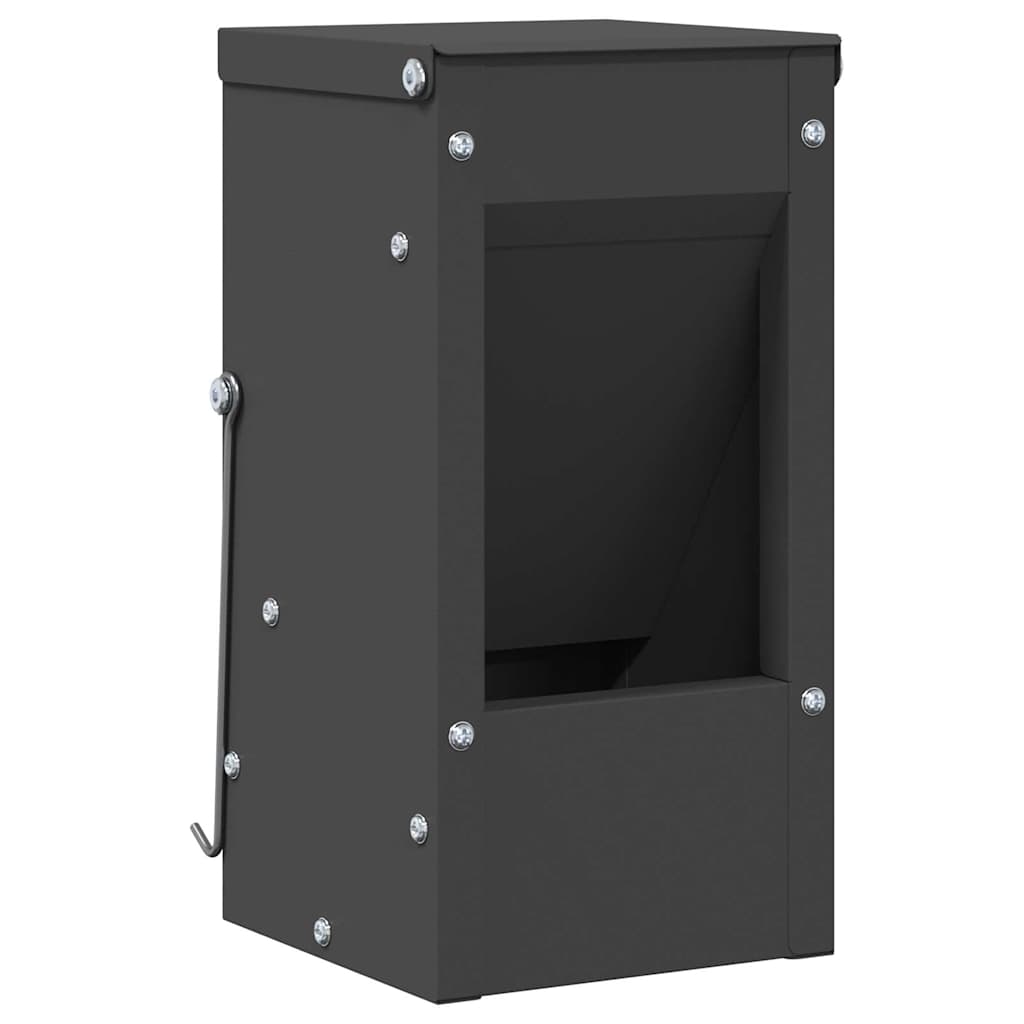 Vidaxl Kaninchenfutter schwarz 12,5 x 12,5 x 25 cm kaltgewalzter Stahl