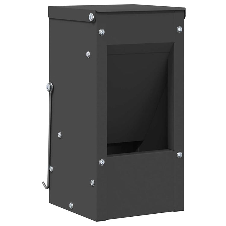 Vidaxl Kaninchenfutter schwarz 12,5 x 12,5 x 25 cm kaltgewalzter Stahl