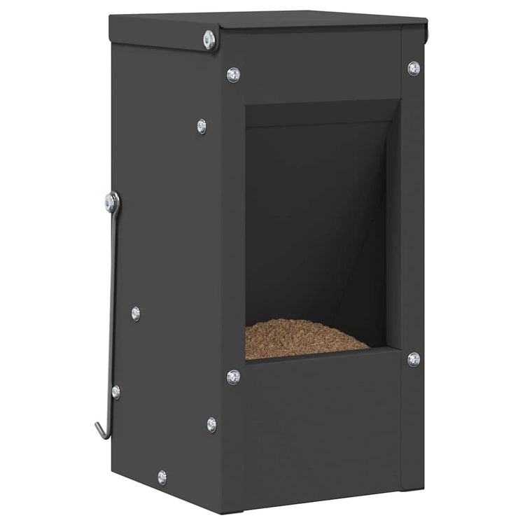 Vidaxl Kaninchenfutter schwarz 12,5 x 12,5 x 25 cm kaltgewalzter Stahl