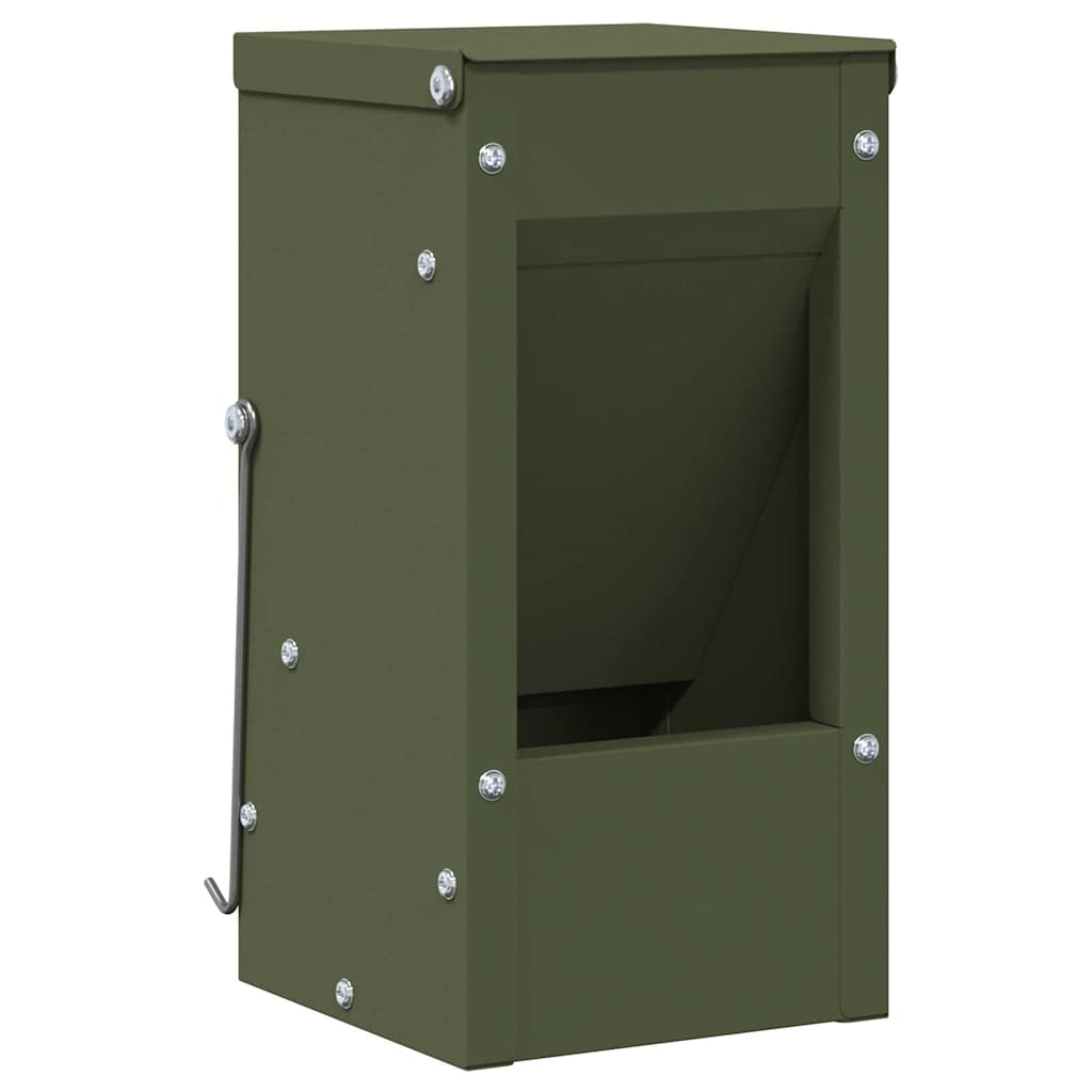 Vidaxl Kaninchenfutter olivgrün 12,5 x 12,5 x 25 cm kaltgewalzter Stahl