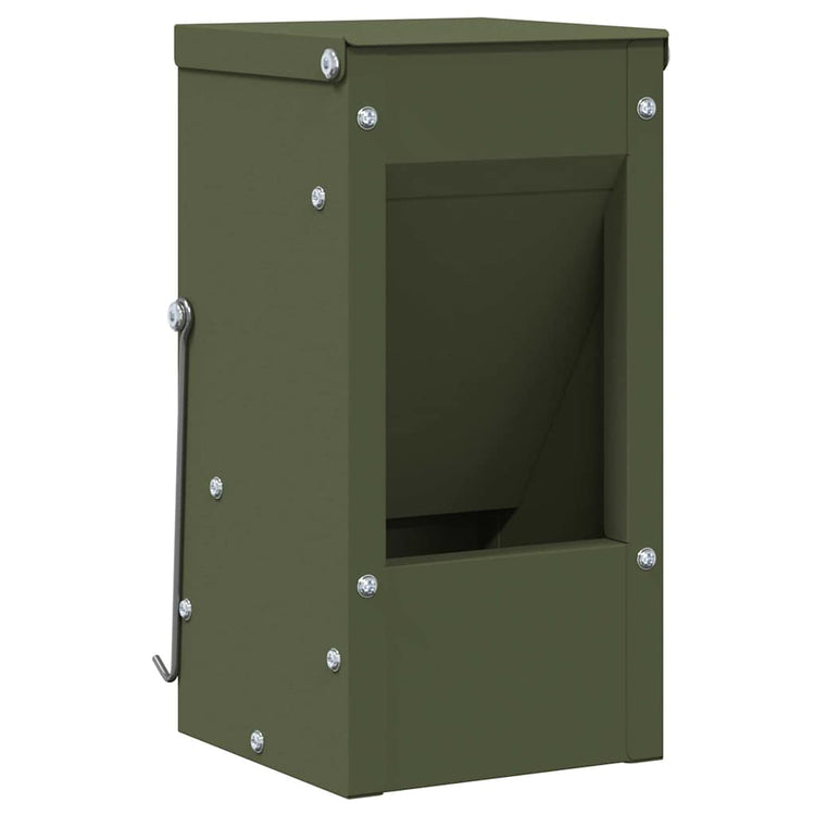Vidaxl Kaninchenfutter olivgrün 12,5 x 12,5 x 25 cm kaltgewalzter Stahl