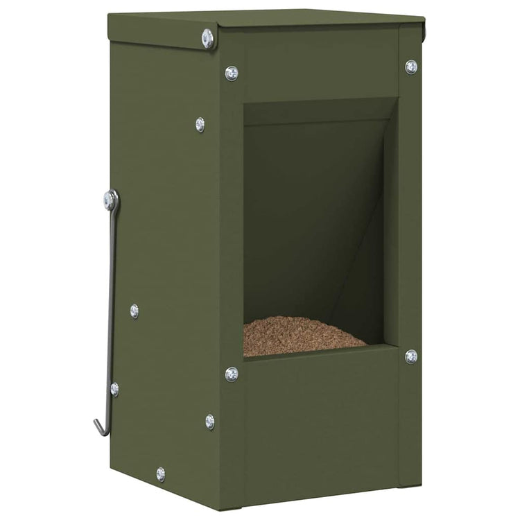 Vidaxl Kaninchenfutter olivgrün 12,5 x 12,5 x 25 cm kaltgewalzter Stahl
