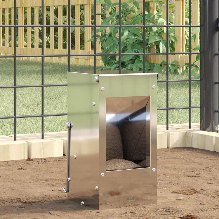 Vidaxl Kaninchenfutter Silber 12,5 x 12,5 x 25 cm verzinkter Stahl