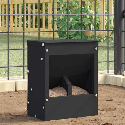 Vidaxl Kaninchenfutter schwarz 20 x 12,5 x 25 cm kaltgewalzter Stahl