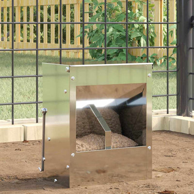 Vidaxl Kaninchenfutter Silber 20 x 12,5 x 25 cm verzinkter Stahl