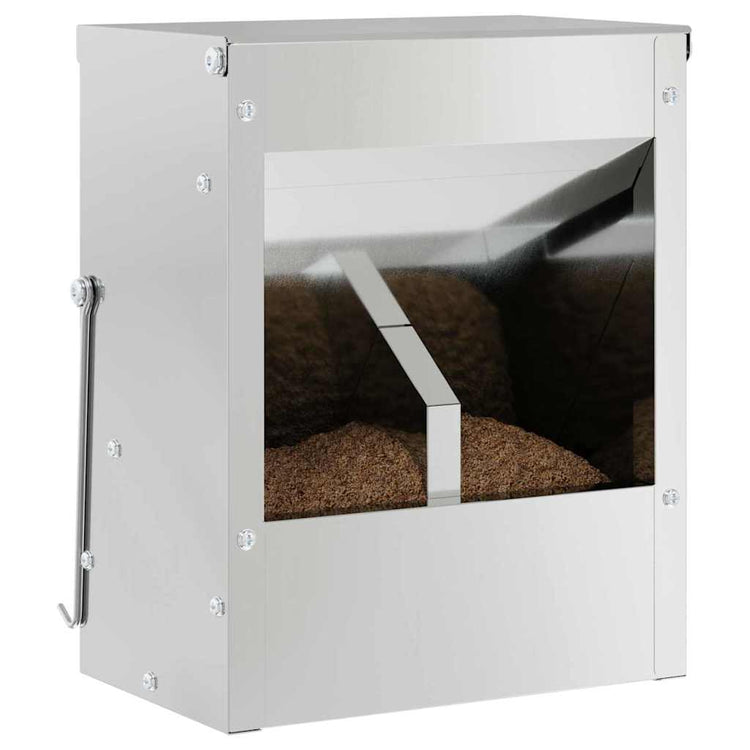 Vidaxl Kaninchenfutter Silber 20 x 12,5 x 25 cm verzinkter Stahl