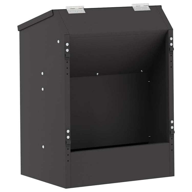 Vidaxl Kaninchenfutter schwarz 64,5 x 25,5 x 45,5 cm kaltgewalzter Stahl