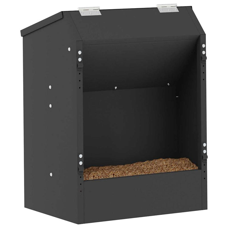 Vidaxl Kaninchenfutter schwarz 64,5 x 25,5 x 45,5 cm kaltgewalzter Stahl