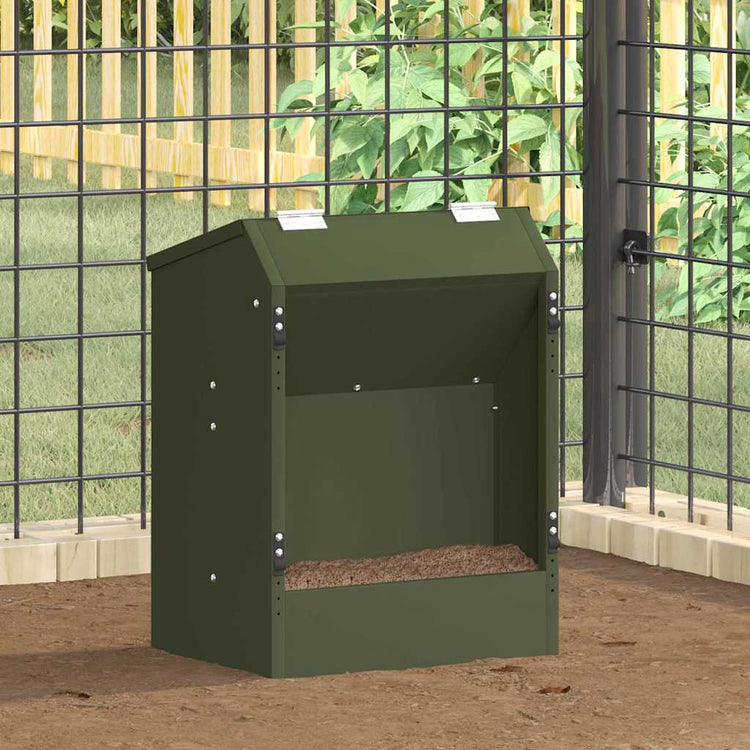 Vidaxxl Kaninchenfutter olivgrün 64,5 x 25,5 x 45,5 cm