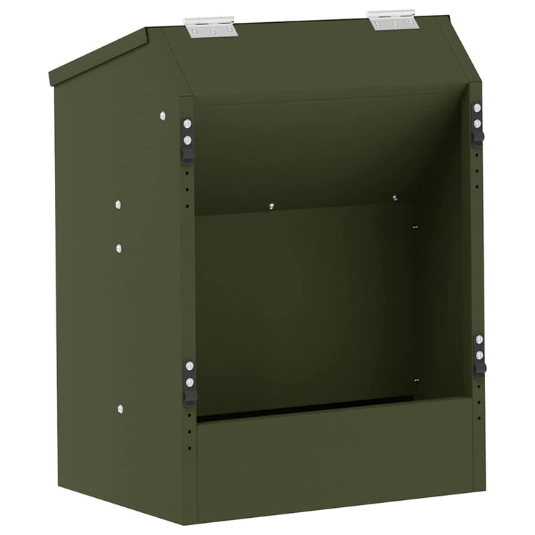 Vidaxxl Kaninchenfutter olivgrün 64,5 x 25,5 x 45,5 cm
