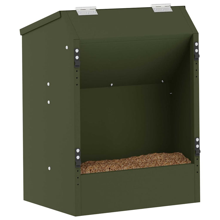 Vidaxxl Kaninchenfutter olivgrün 64,5 x 25,5 x 45,5 cm