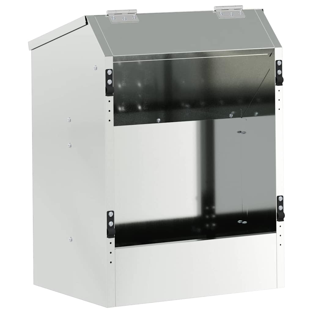 Vidaxl Kaninchenfutter Silber 64,5 x 25,5 x 45,5 cm verzinkter Stahl
