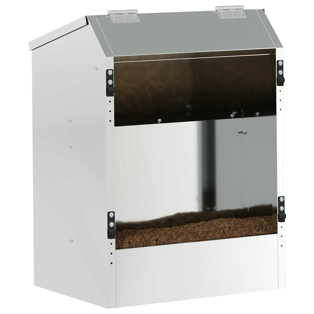 Vidaxl Kaninchenfutter Silber 64,5 x 25,5 x 45,5 cm verzinkter Stahl