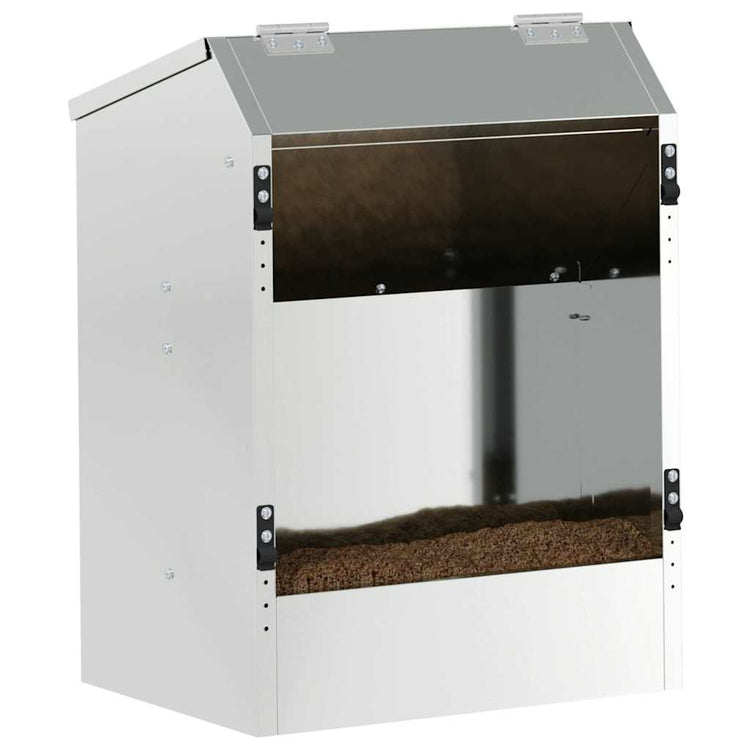 Vidaxl Kaninchenfutter Silber 64,5 x 25,5 x 45,5 cm verzinkter Stahl