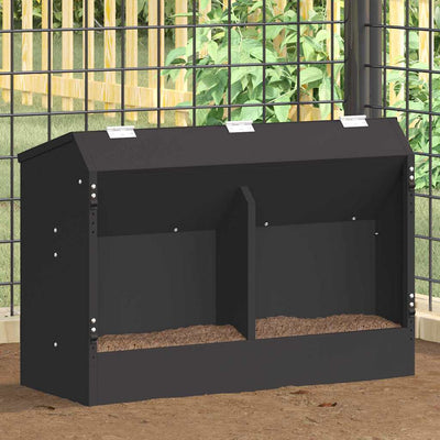 Vidaxl Kaninchenfutter schwarz 64,5 x 25,5 x 45,5 cm kaltgewalzter Stahl