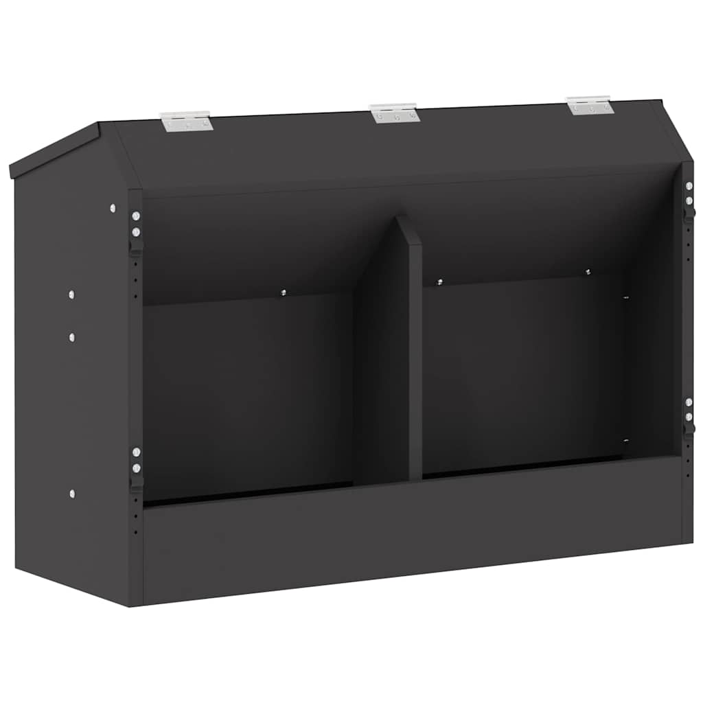 Vidaxl Kaninchenfutter schwarz 64,5 x 25,5 x 45,5 cm kaltgewalzter Stahl