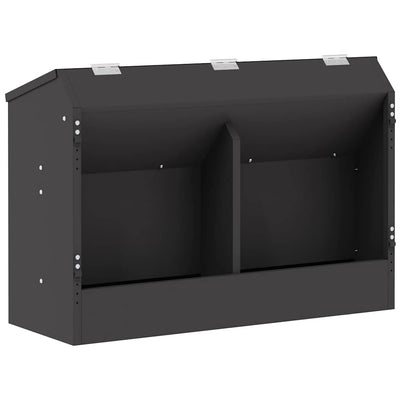 Vidaxl Kaninchenfutter schwarz 64,5 x 25,5 x 45,5 cm kaltgewalzter Stahl