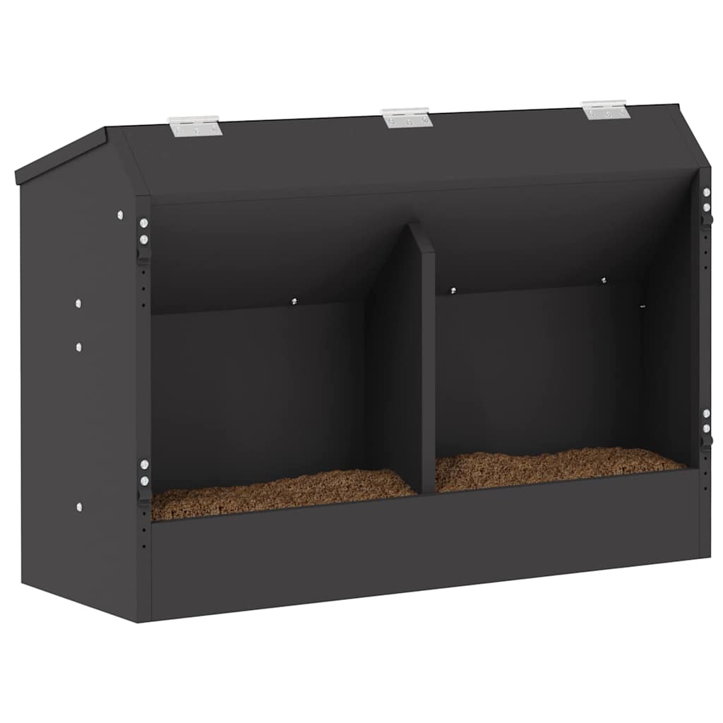 Vidaxl Kaninchenfutter schwarz 64,5 x 25,5 x 45,5 cm kaltgewalzter Stahl